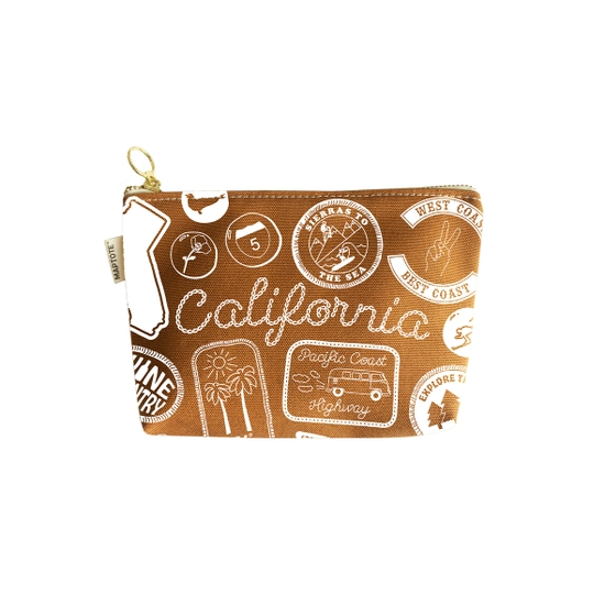 California Pins & Patches Zip Pouches Caramel