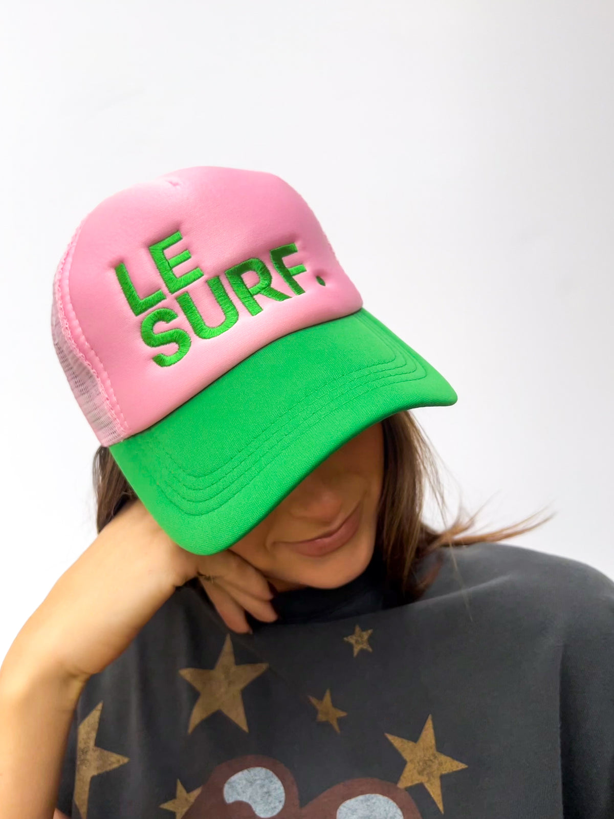 LE SURF. Pink Trucker Hat