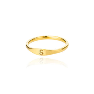 Alphabet Mini Signet Ring