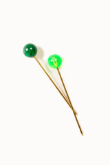 Large Bauble Hairpin - Neon Green