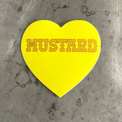 Mustard heart sticker