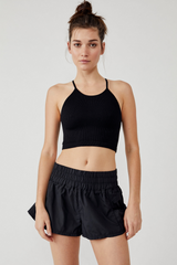 Cropped Run Tank - Black