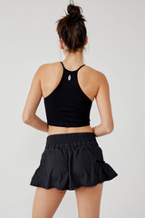 Cropped Run Tank - Black