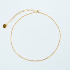 Gold Rope Chain Choker Necklace-12”