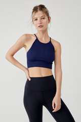 Cropped Run Tank - Deepest Navy