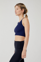 Cropped Run Tank - Deepest Navy